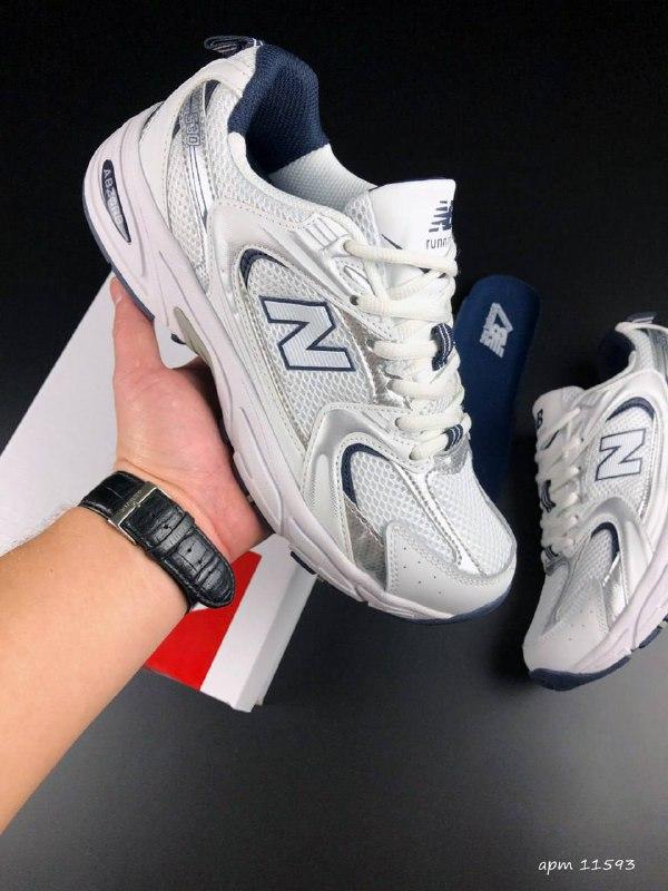 Кросівки чоловічі New Balance 530 білі модні кросівки бігові текстиль сітка