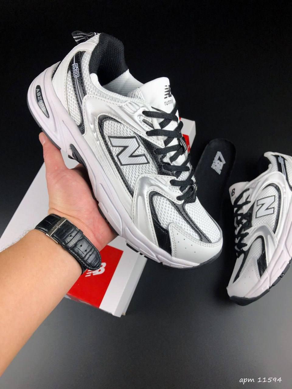 Кросівки чоловічі New Balance 530 білі модні кросівки бігові текстиль сітка