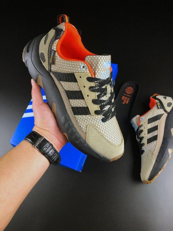 Кросівки чоловічі Adidas ZX 22 Boost коричневі , Взуття на літо текстиль