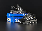 Кросівки чоловічі Adidas ZX 22 Boost чорні з білим, Взуття на літо текстиль, фото 4
