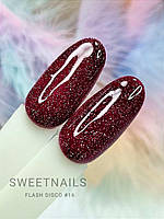 Світловідбивний гель лак для нігтів Sweet Nails Flash Disco №16 темно-рожевий 8 мл