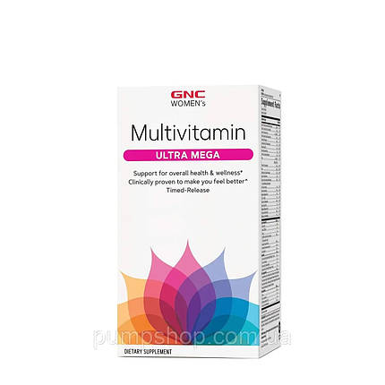 Вітаміни для жінок GNC Women's Multivitamin Ultra Mega 90 таб. (уцінка термін по 10.23), фото 1