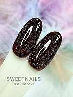 Світловідбивний гель лак для нігтів Sweet Nails Flash Disco №21 коричнево-золотистий 8 мл