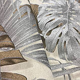 Шпалери вінілові на флізеліновій основі DUKA Natura листок бежеве срібло 1,06 х 10,05м (22860-2), фото 5