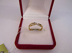 Золоте жіноче кільце з діамантом. Розмір 17,4