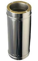 Двустенная сэндвич труба L=1м 0,8 мм ф200/260 (утепленный дымоход нержавейка в нержавейке)