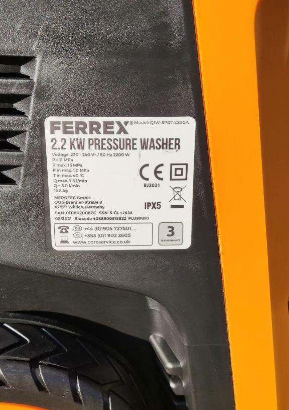 Автомойка FERREX 2200 ВТ,150BAR Work Zone Мойка высокого давления - фото 5 - id-p1846829376