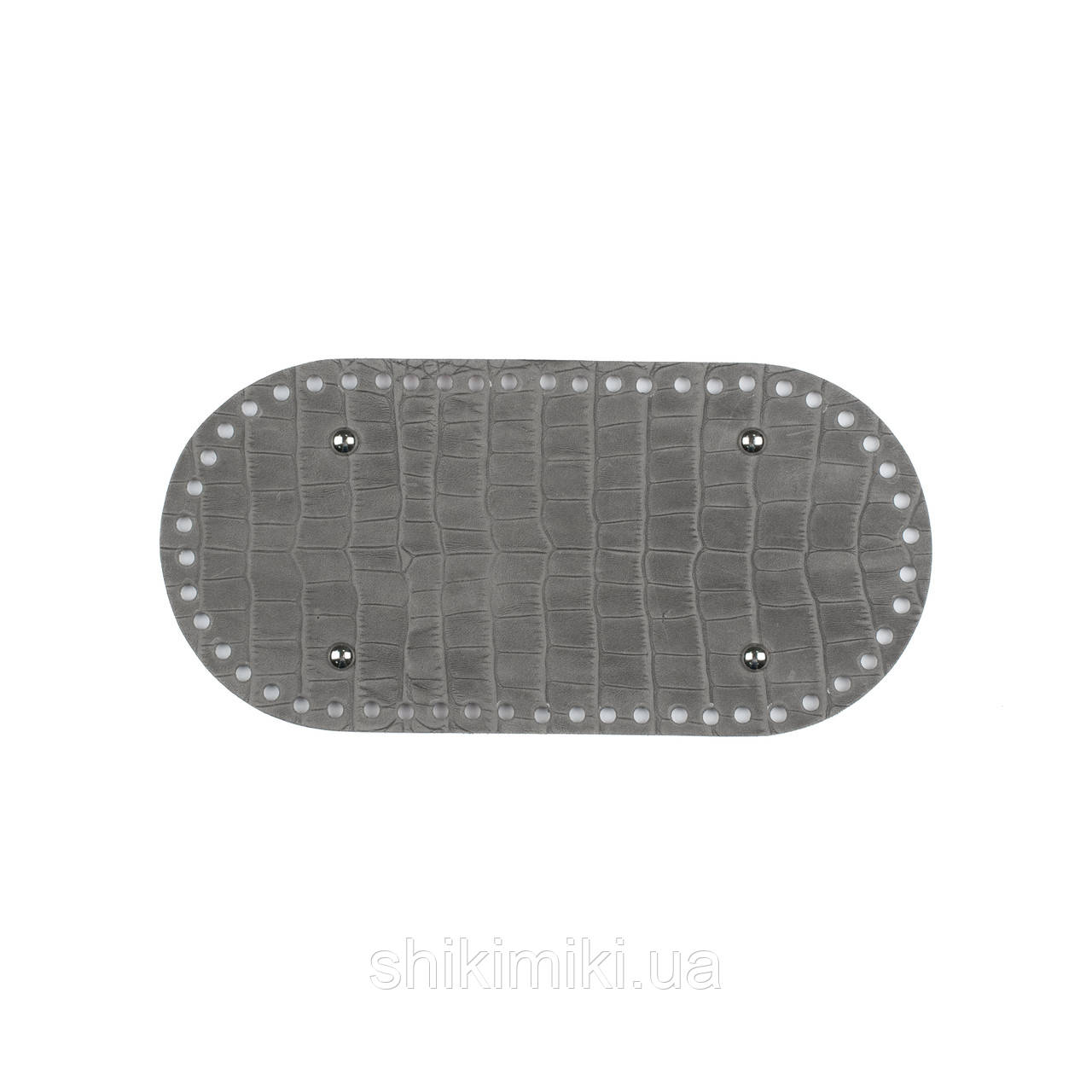 Дно сумки овальне з ніжками (25*12 см), колір Сіра рептилія, фото 1