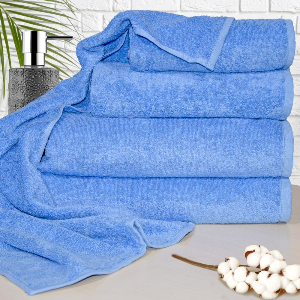 Набір 3шт махрових рушників Яр-500 Ярослав (70х140+50х90+40х70) Блакитний, фото 1