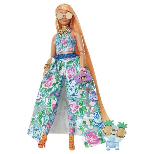 Кукла Барби Экстра Модница в платье с цветочным принтом Barbie Extra Fancy Fashion Doll