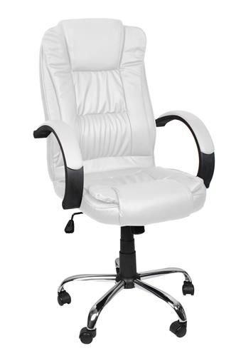 Компьютерное офисное кресло с эко кожи Malatec 8984 белое - фото 1 - id-p1846831892