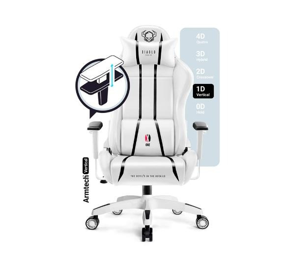 Геймерское кресло Diablo Chairs X-One 2.0 Normal Size эко-кожа White - фото 5 - id-p1846832002