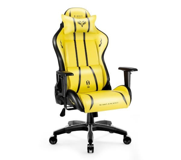 Игровое кресло Diablo Chairs X-One 2.0 Normal Size Electric Yellow (экокожа +ткань) - фото 3 - id-p1846832008