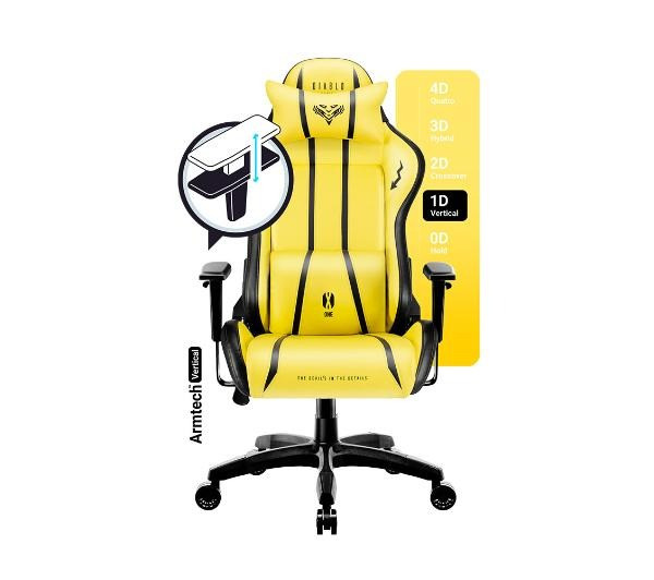 Игровое кресло Diablo Chairs X-One 2.0 Normal Size Electric Yellow (экокожа +ткань) - фото 6 - id-p1846832008