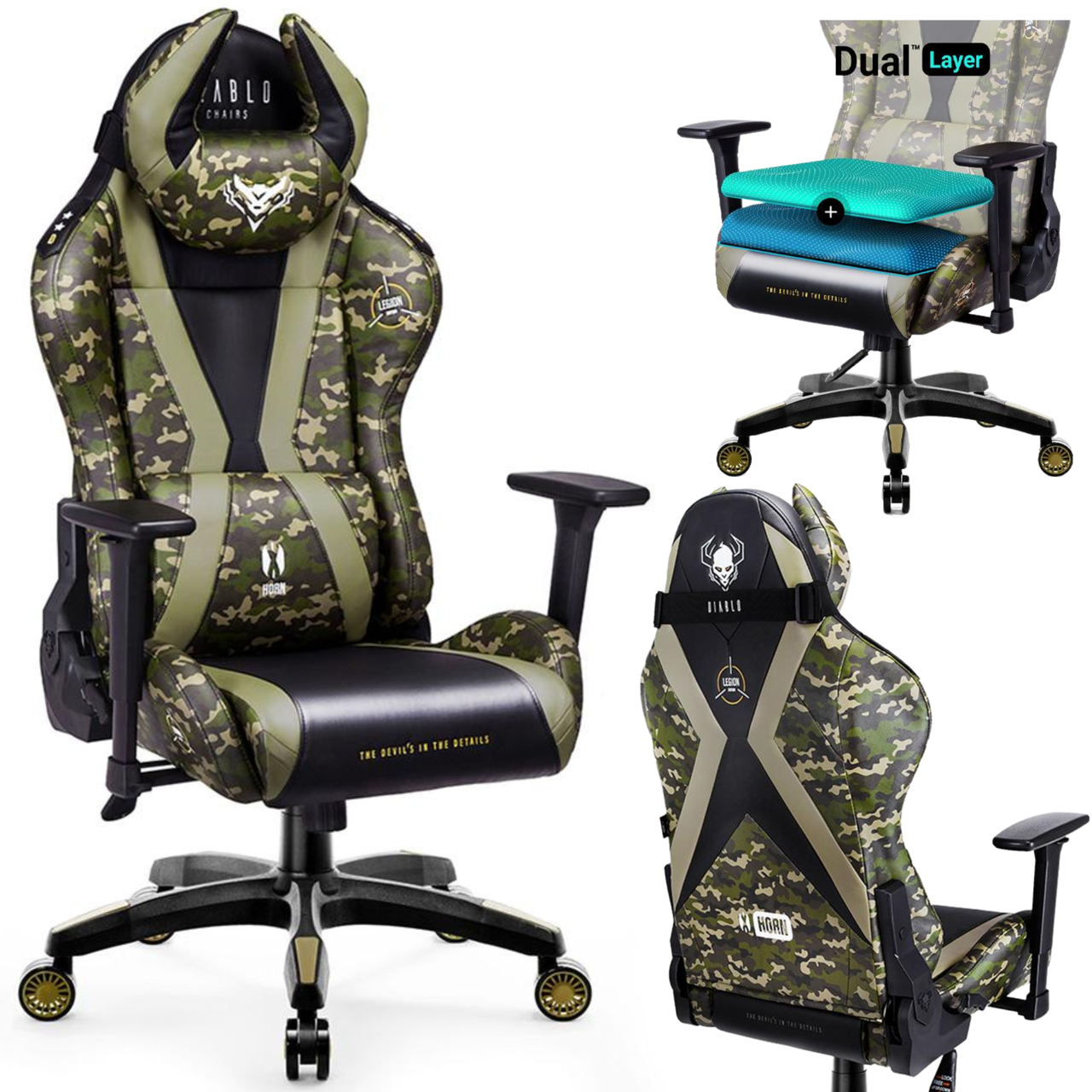 Кресло игровое кожаное Diablo Chairs X-Horn 2.0 Normal Size Legion - фото 1 - id-p1846832009