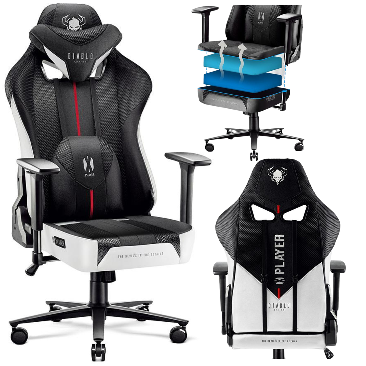 Компьютерное кресло Diablo Chairs X-Player 2.0 Normal Size ткань - фото 1 - id-p1846832011