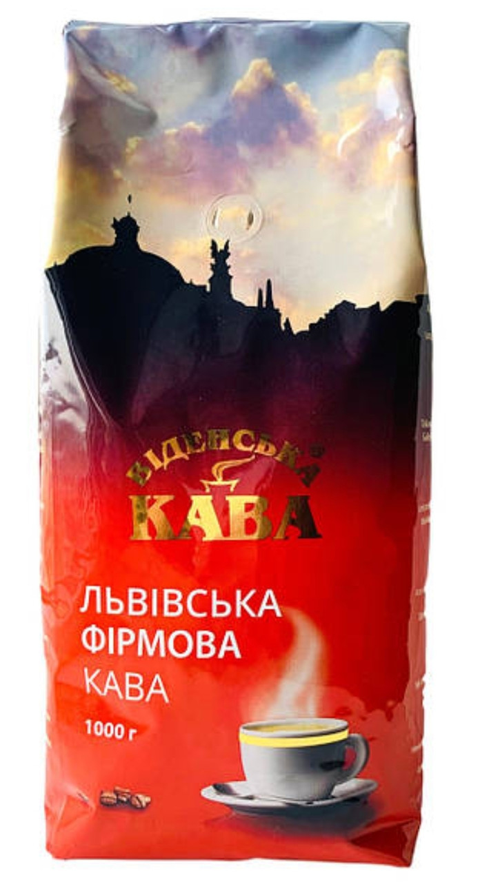Кава в зернах Віденська кава Львівська Фірмова 1 кг, фото 1
