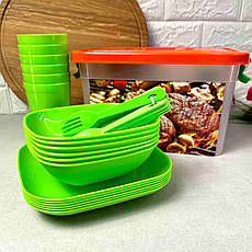 Набір пластикового посуду для пікніка 38 предметів, фото 3