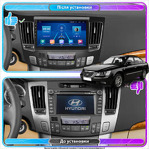 Штатна магнітола Lesko для Hyundai Sonata V (NF) Auto AC 2008-2010 екран 9" 4/64Gb 4G Wi-Fi GPS Top, фото 4