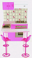 Кухня принцеси для ляльок Барбі меблі лялькова плита духовка шафа стійка стільчики Gloria