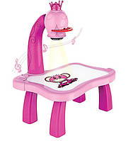 Детский проектор для рисования со столиком Projector Painting Розовый, проектор для детей со слайдами