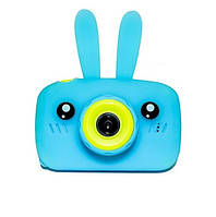Фотоаппарат детский зайчик Синий X500, компактная цифровая фото камера с USB