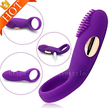 Ерекційне віброкольцо від USB, Насадка на член із вібрацією, Віброкольц-стимулятор клітора із шипами, Інтимні, фото 6