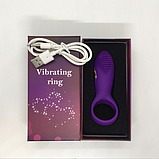 Ерекційне віброкольцо від USB, Насадка на член із вібрацією, Віброкольц-стимулятор клітора із шипами, Інтимні, фото 8