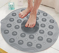 Силиконовый массажный коврик для ног на присосках Massage Foot Pad, круглый, розовый