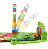 Розвивальний килимок для немовлят, музичний килимок піаніно для дітей із дугою, 5 іграшок 226-5 Зелений, фото 3