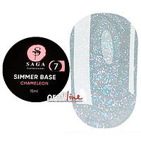 Камуфляжная база с шиммером Saga Shimmer base chameleon 15 мл № 7