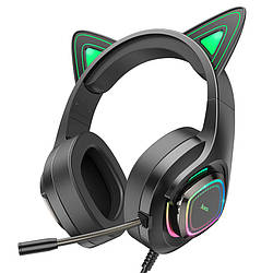 Навушники геймерські з вушками HOCO W107 Чорно-зелений