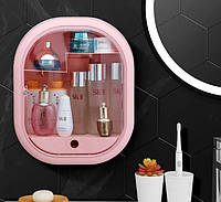 Настенный органайзер для хранения косметики Wall-Mounted cosmetic case (325 x 270 x 110 мм) Розовый