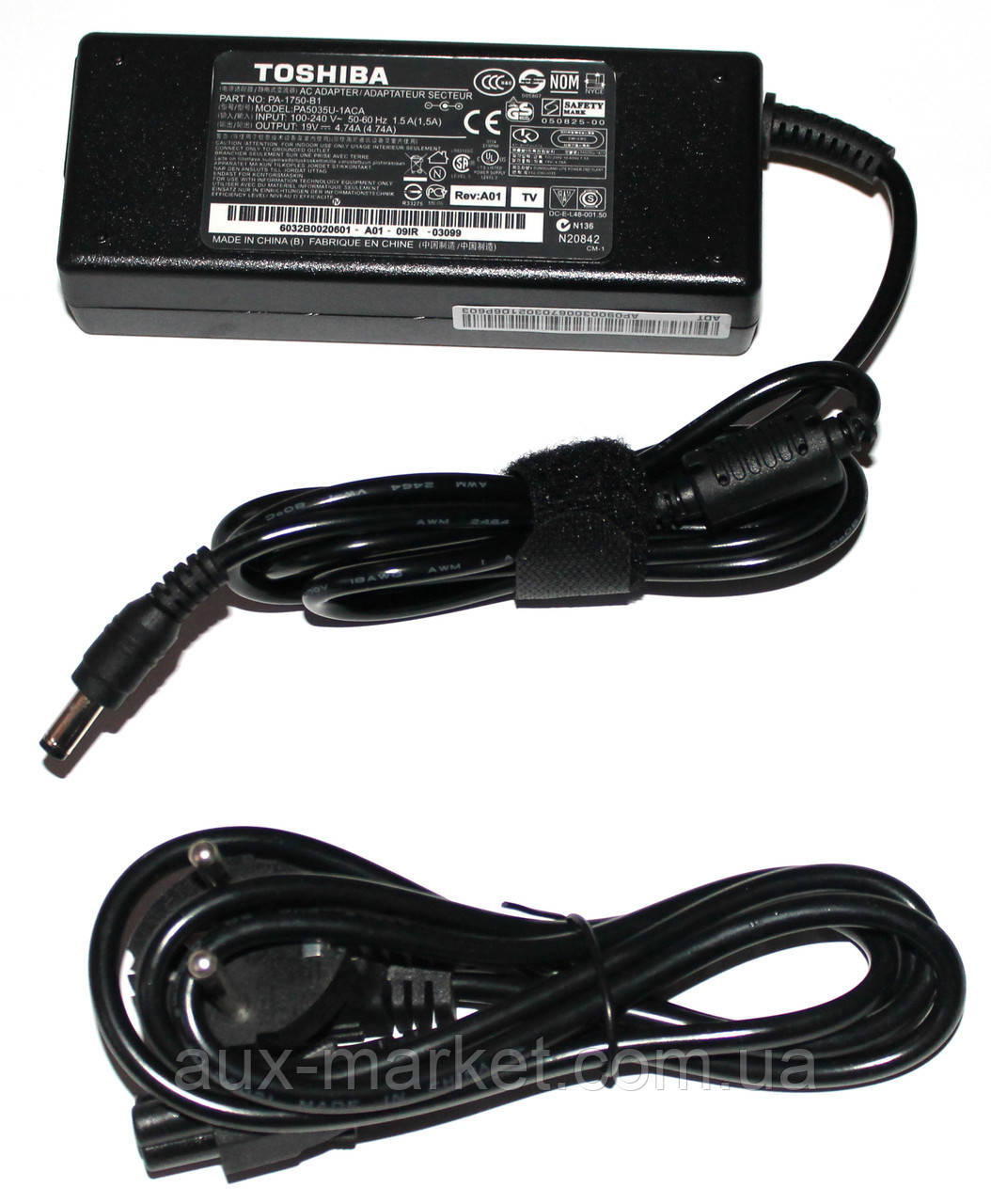 Блок живлення для ноутбука Toshiba 19V 90W 4.74 A (5.5*2.5) + Мережевий кабель
