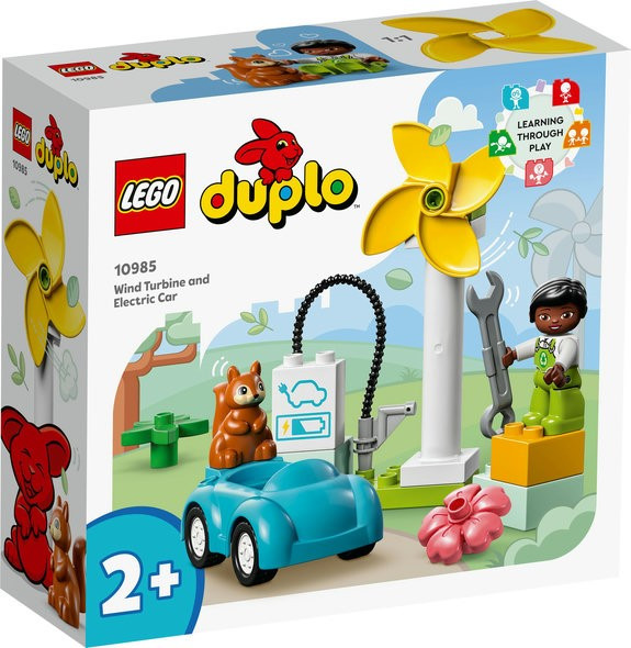 КОНСТРУКТОР LEGO DUPLO 10985 Вітрова турбіна та електромобіль 16 деталей, фото 1