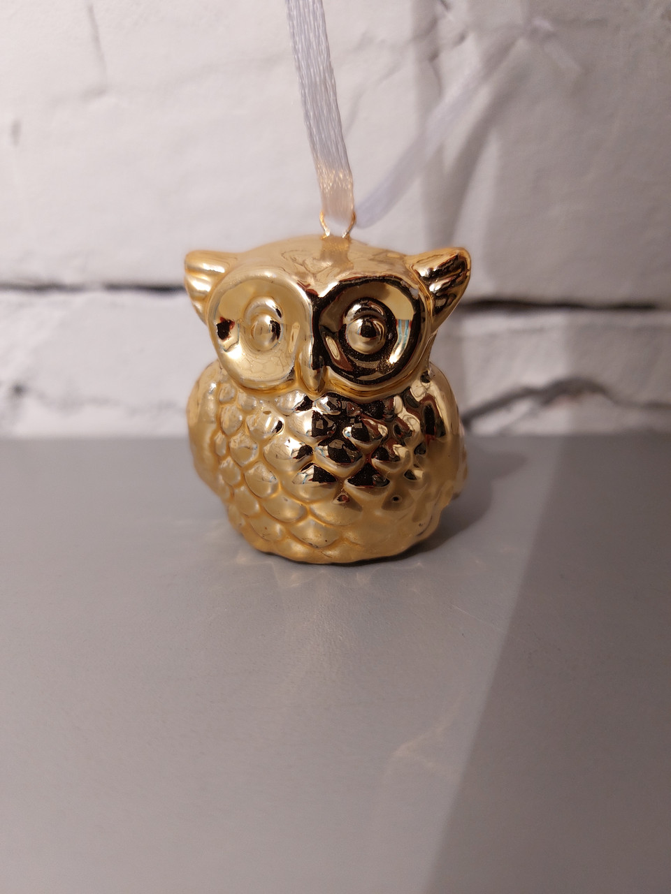 Сова керамічна підвісна золото, фото 1