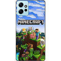 Силіконовий бампер чохол для Xiaomi Redmi Note 12 з малюнком Minecraft Майнкрафт