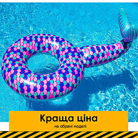 Надувний плотик круг Хвіст русалки MSW 037 (180-110 см) | Надувна платформа