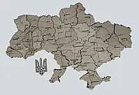 Дерев'яна карта України багатошарова 3D Simpl - Натуральне дерево