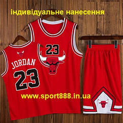 Форма червона баскетбольна Джордан 23 Чикаго Булс із Биком комплект Chicago Bulls Jordan NBA