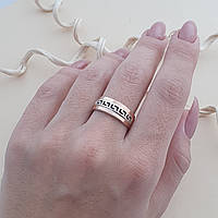 Обручальное кольцо с орнаментом серебро золото, серебряное кольцо с золотыми вставками Меандр