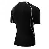 Рашгард спортивний із коротким рукавом 2XL RDX Lycra Black, фото 2