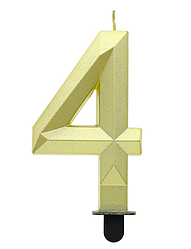 Свічка цифра GODAN-ГД Діамант 4, золота