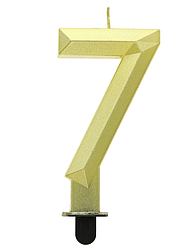 Свічка цифра GODAN-ГД Діамант 7, золота