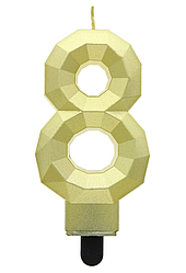 Свічка цифра GODAN-ГД Діамант 8, золота