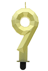 Свічка цифра GODAN-ГД Діамант 9, золота