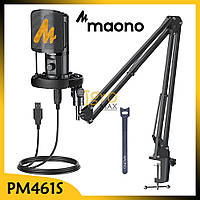Мікрофон конденсаторний USB Maono PM461S із пантографом для блогера, студійний мікрофон зі стійкою тримачем