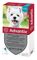 Краплі Advantix Bayer від бліх та кліщів для собак вагою 4 - 10кг, 4 піпетки по 1 мл.