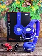 💚Навушники бездротові S460 bluetooth з MP3 плеєром накладні складні Сині