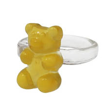 Кільце з ведмедиком жовте дитяче - окружність 4,5 см (не регулюється), пластик
